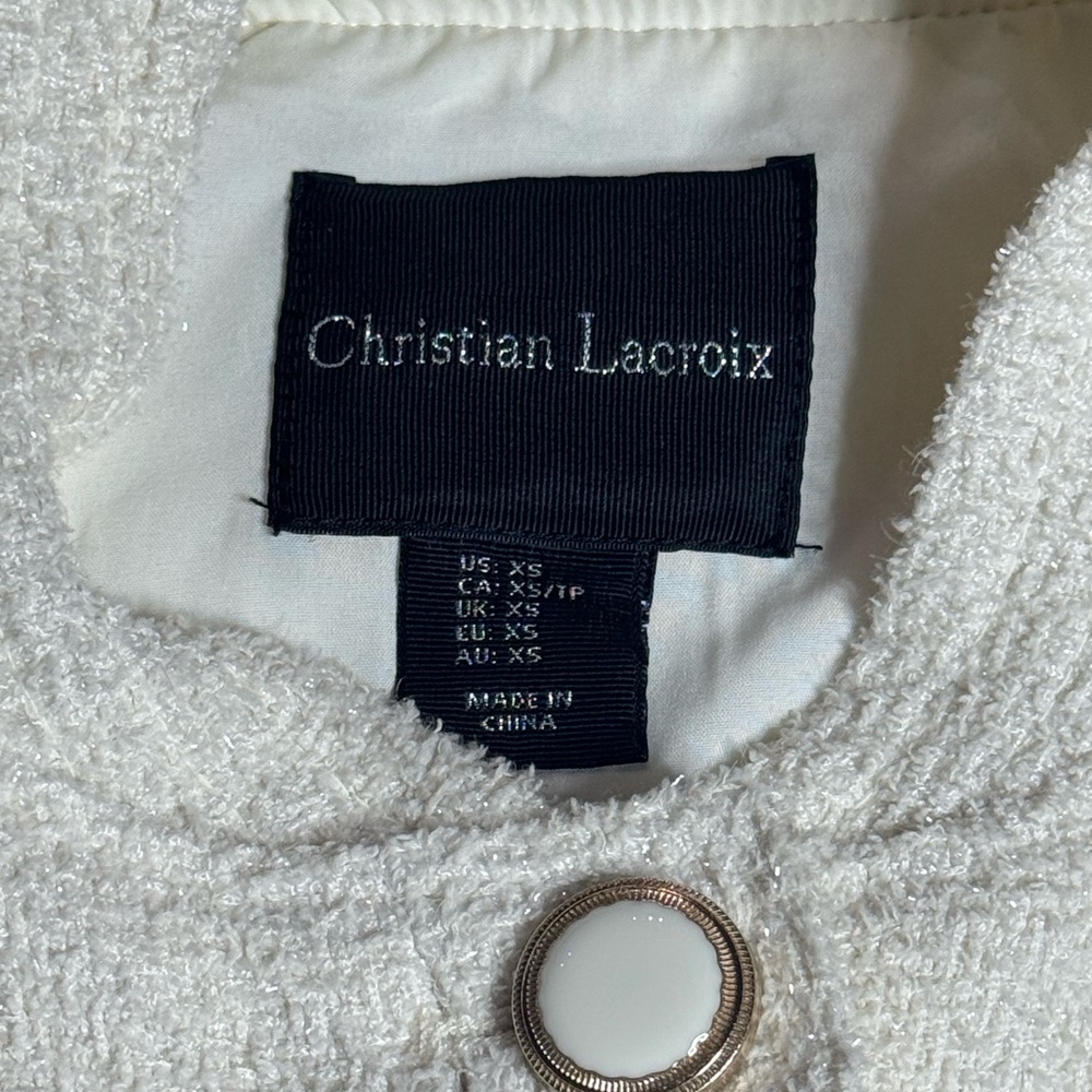 Christian Lacroix Tweed Sleeveless Button Front Vest size XS - Picture 7 of 11
